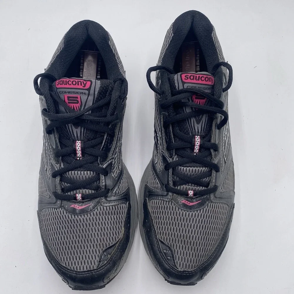 Saucony Grid Cohesion 5 Women's Running Shoes Size 11 Gray Pink 15119-2‎ Cleaned